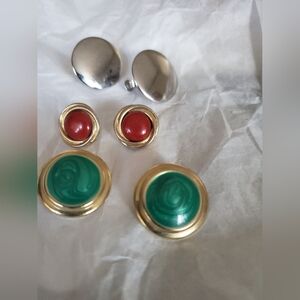 Vintage Earrings Lot of 2 Pierced 1 Clip as pictured